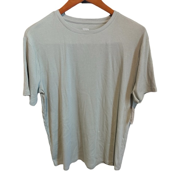 Sonoma Ribbed‎ Pajama Tee Womens Medium lceberg Green NWT - Picture 3 of 8